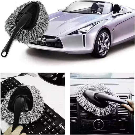 Pack of 6 Premium Microfiber Car Cleaning Kit – Interior & Exterior Car Duster Set with Crystal Coating Spray for Cars, Bikes, SUVs & Plastic Parts
