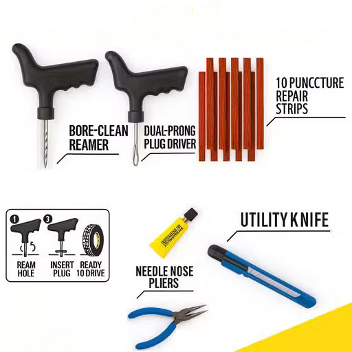 Tubeless Tyre Puncture Repair Kit – Fix Flat Tyres in Minutes